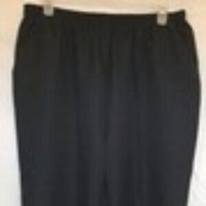 Salon Studio Womens Black Capri Pants, Pull On, Elastic Waist, Pockets, Sz:18P